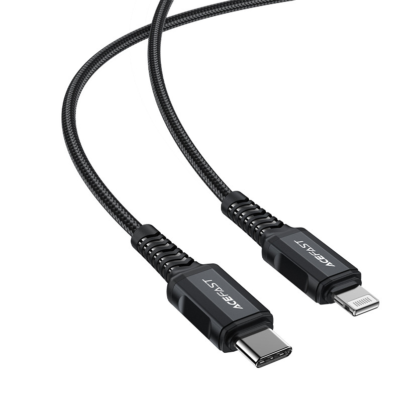 MFI laidas iPhone USB-C - Lightning 30W 3A 1,8m juodas