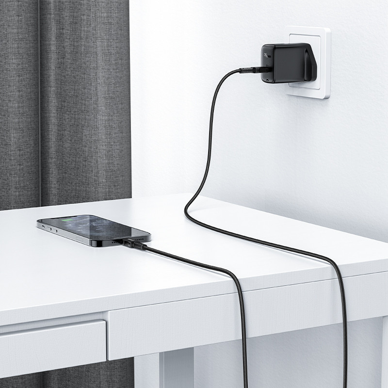 MFI laidas iPhone USB-C - Lightning 30W 3A 1,8m juodas