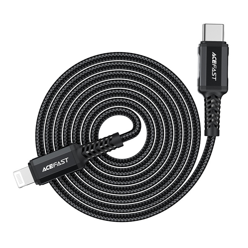 MFI laidas iPhone USB-C - Lightning 30W 3A 1,8m juodas