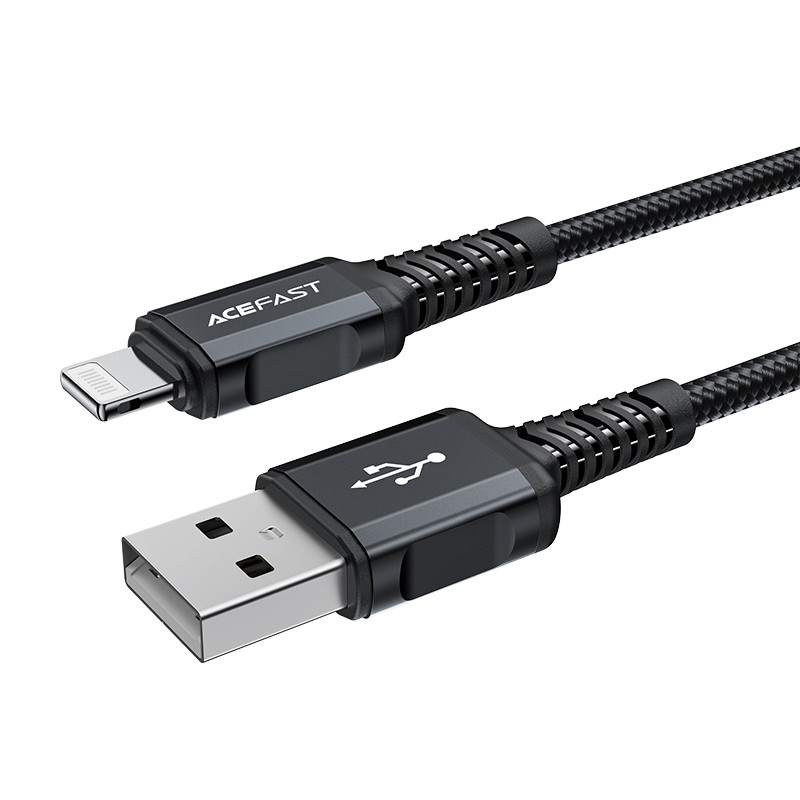 MFI kabelis iPhone USB - Lightning 2.4A 1.8m juodas