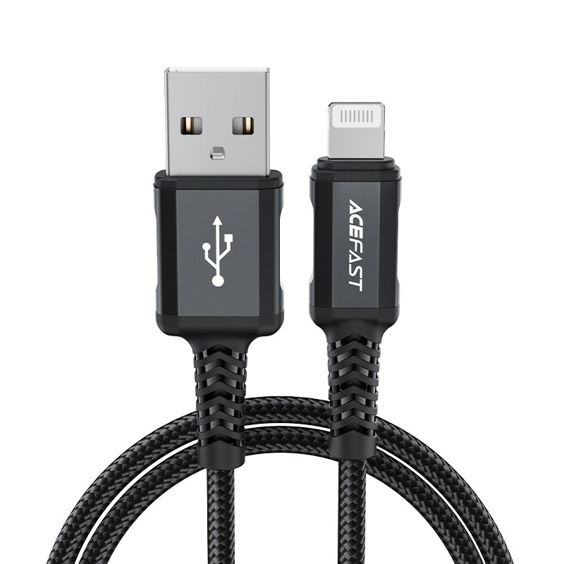 MFI kabelis iPhone USB - Lightning 2.4A 1.8m juodas