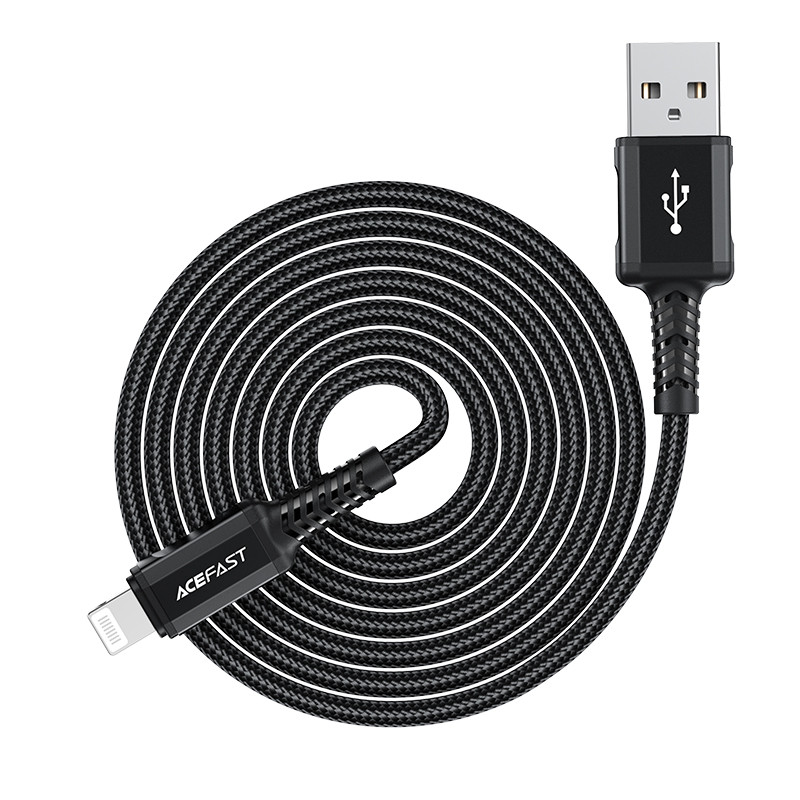 MFI kabelis iPhone USB - Lightning 2.4A 1.8m juodas
