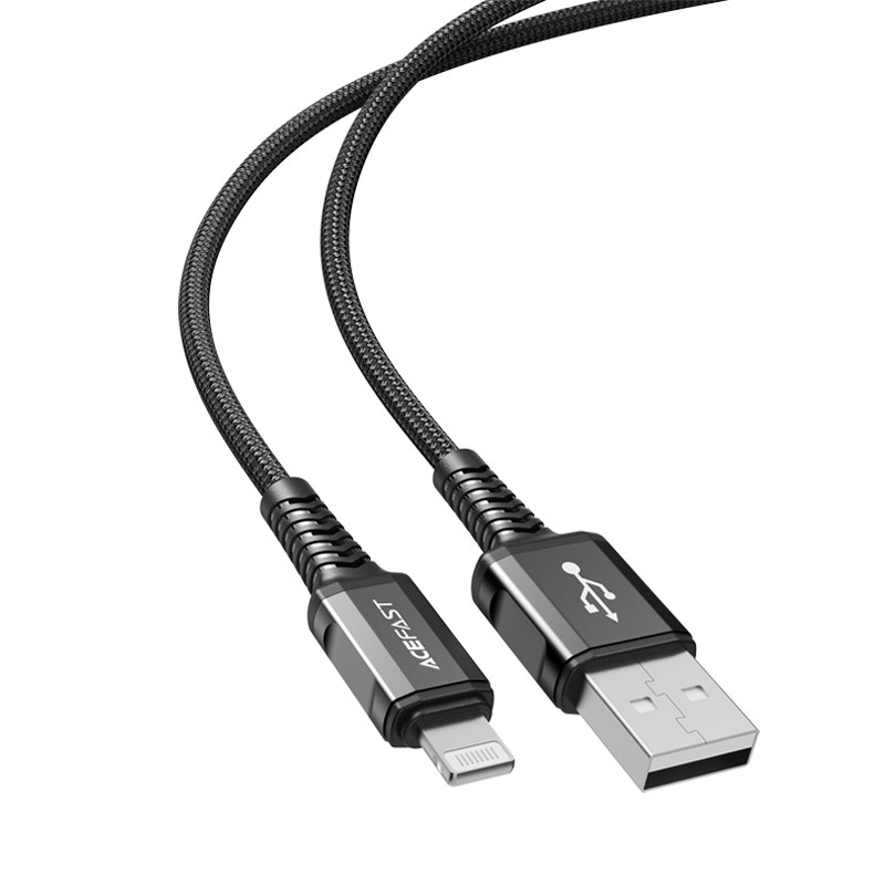 
MFI kabelis iPhone USB - Lightning 2.4A 1.2m juodas
