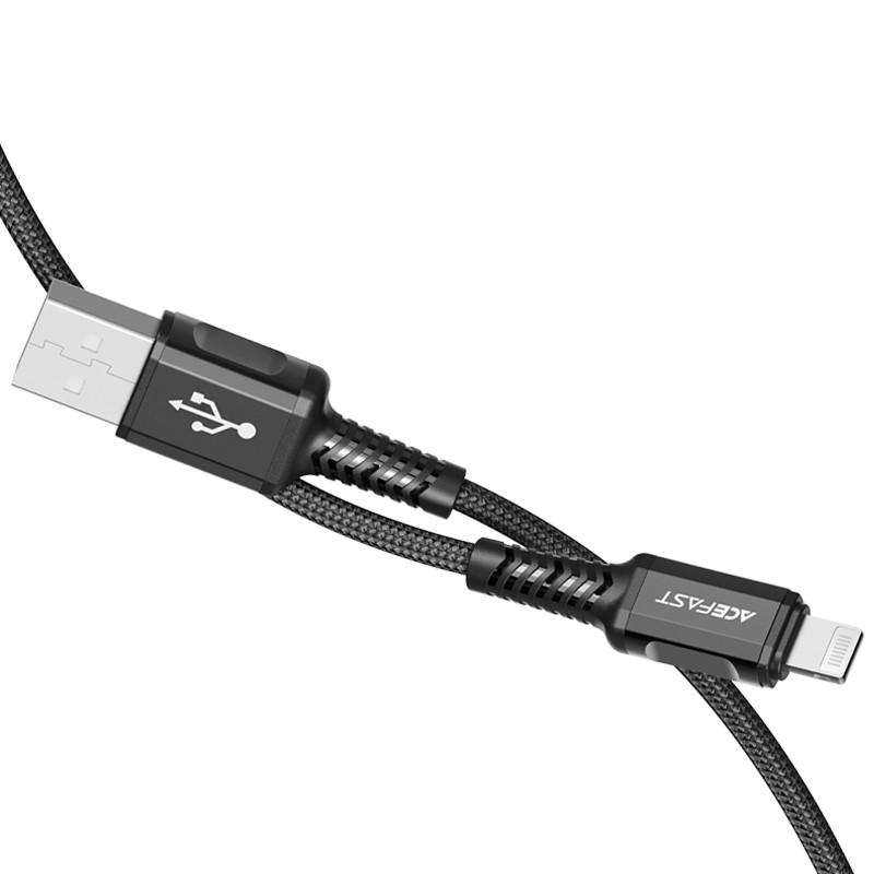 
MFI kabelis iPhone USB - Lightning 2.4A 1.2m juodas
