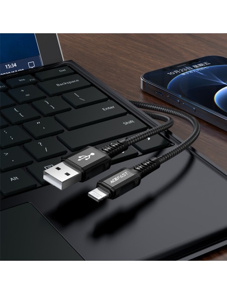 
MFI kabelis iPhone USB - Lightning 2.4A 1.2m juodas
