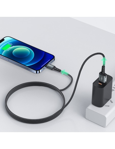
MFI kabelis iPhone USB - Lightning 2.4A 1.2m juodas
