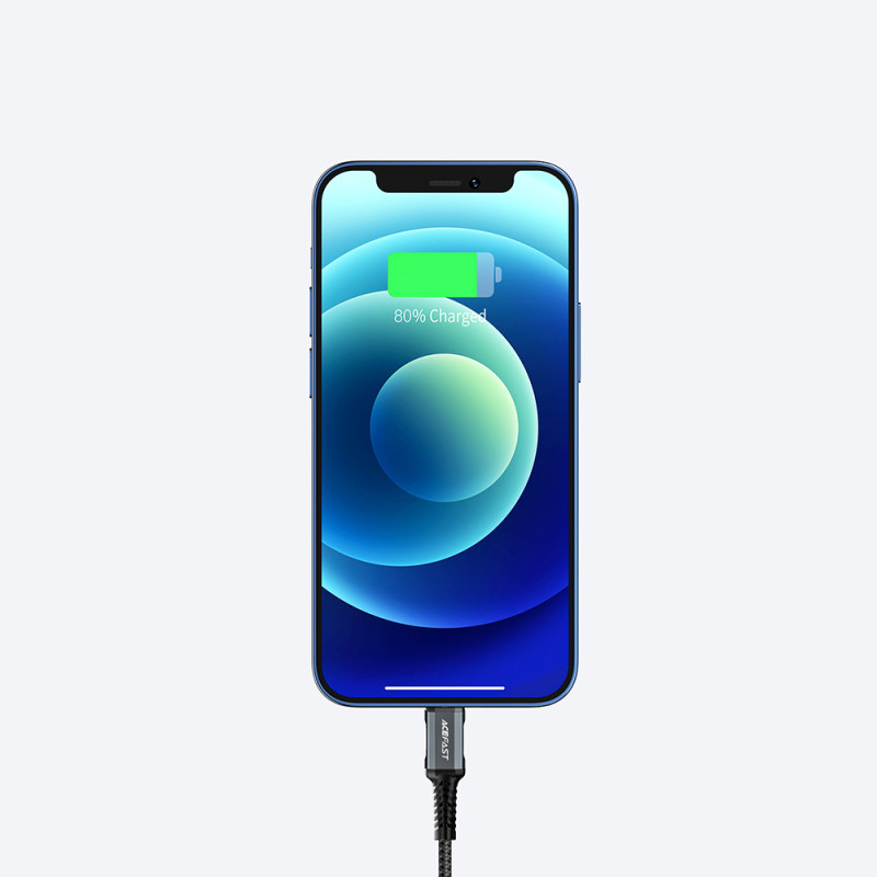 MFI kabelis iPhone USB - Lightning 2.4A 1.2m juodas