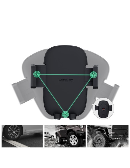 
Automobilio telefono laikiklis kabinai ir orlaidei, juodas
