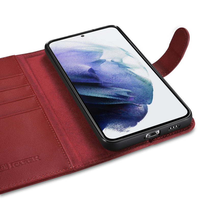 Odinis piniginės dėklas, skirtas Galaxy S22+, bordo spalvos