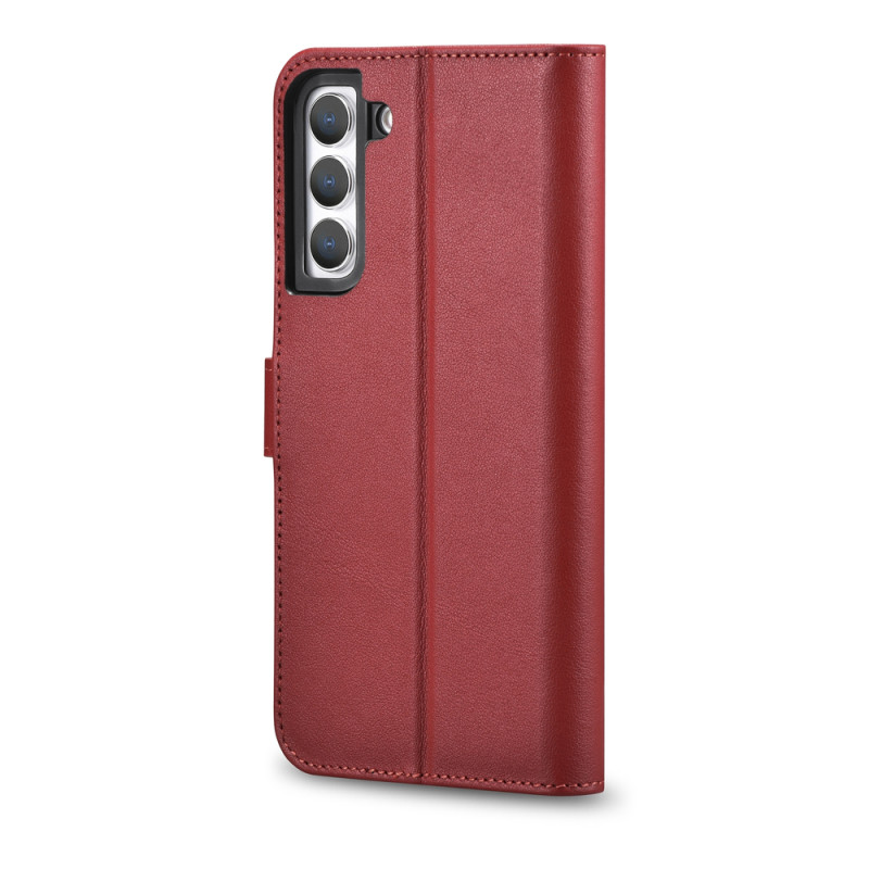 Odinis piniginės dėklas, skirtas Galaxy S22+, bordo spalvos