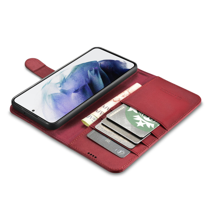 Odinis piniginės dėklas, skirtas Galaxy S22+, bordo spalvos