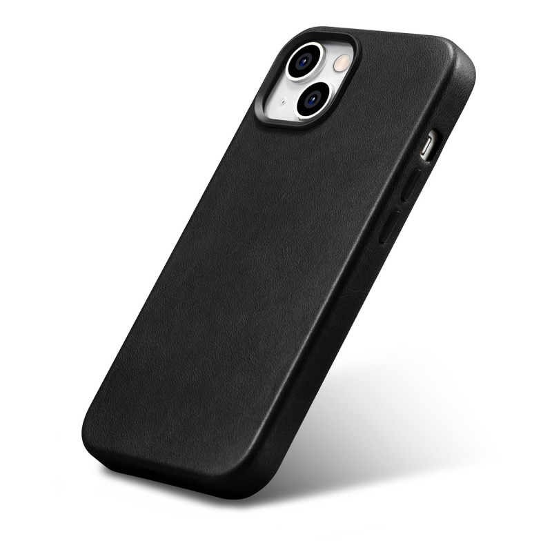 iPhone 14 magnetinis odinis dėklas su MagSafe Oil Wax Premium Leather Case juodu