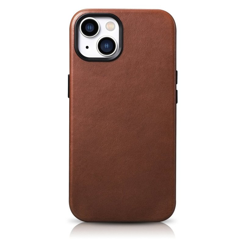 
iPhone 14 magnetinis odinis dėklas su MagSafe Oil Wax Premium Leather Case rudos spalvos
