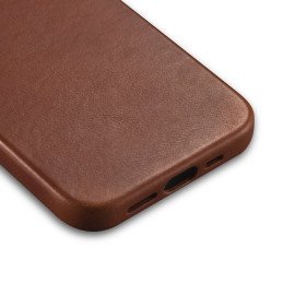 
iPhone 14 magnetinis odinis dėklas su MagSafe Oil Wax Premium Leather Case rudos spalvos
