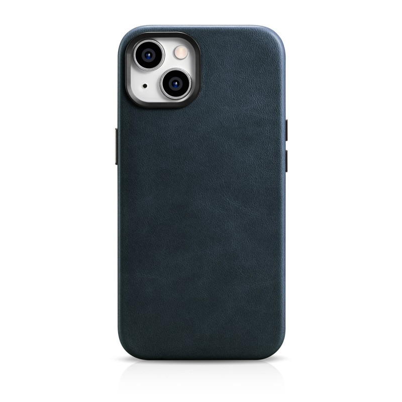 
iPhone 14 magnetinis odinis dėklas su MagSafe Oil Wax Premium Leather Case tamsiai mėlynu dėklu

