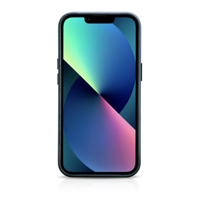 iPhone 14 magnetinis odinis dėklas su MagSafe Oil Wax Premium Leather Case tamsiai mėlynu dėklu