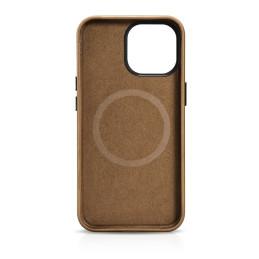 
iPhone 14 Pro magnetinis odinis dėklas su MagSafe Oil Wax Premium Leather Case šviesiai rudos spalvos
