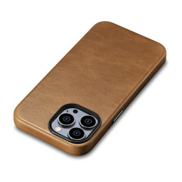 
iPhone 14 Pro magnetinis odinis dėklas su MagSafe Oil Wax Premium Leather Case šviesiai rudos spalvos
