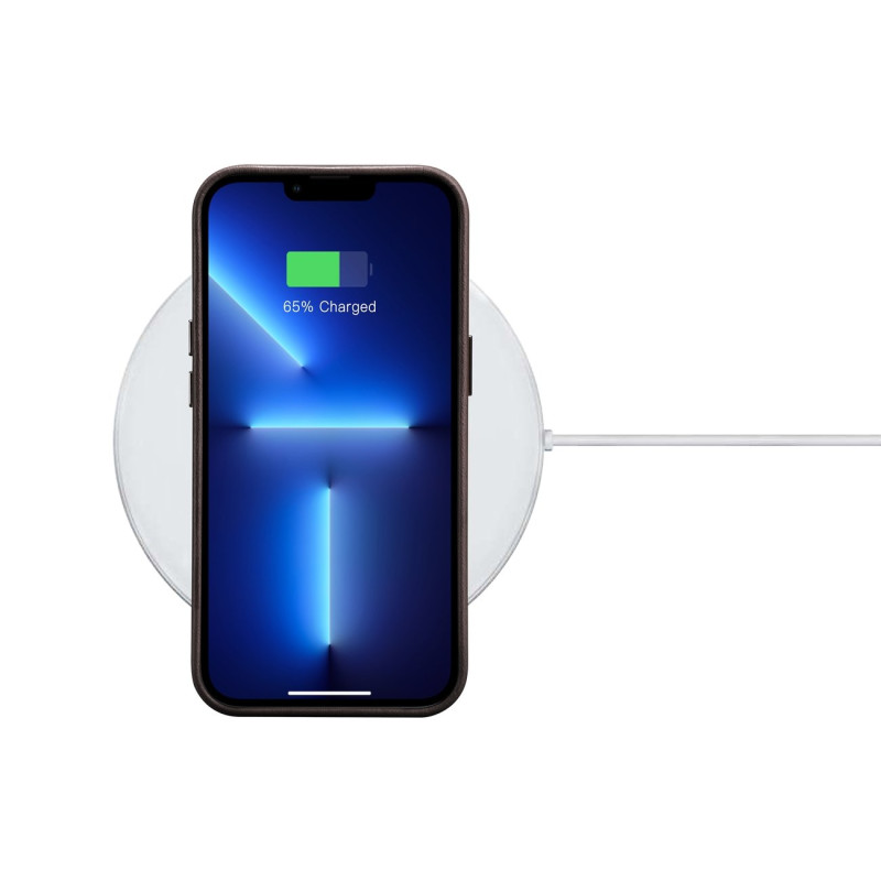 „iPhone 14 Pro“ magnetinis odinis dėklas su „MagSafe Oil Wax Premium“ odiniu dėklu tamsiai rudas