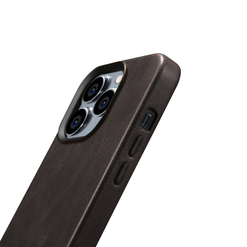 „iPhone 14 Pro“ magnetinis odinis dėklas su „MagSafe Oil Wax Premium“ odiniu dėklu tamsiai rudas
