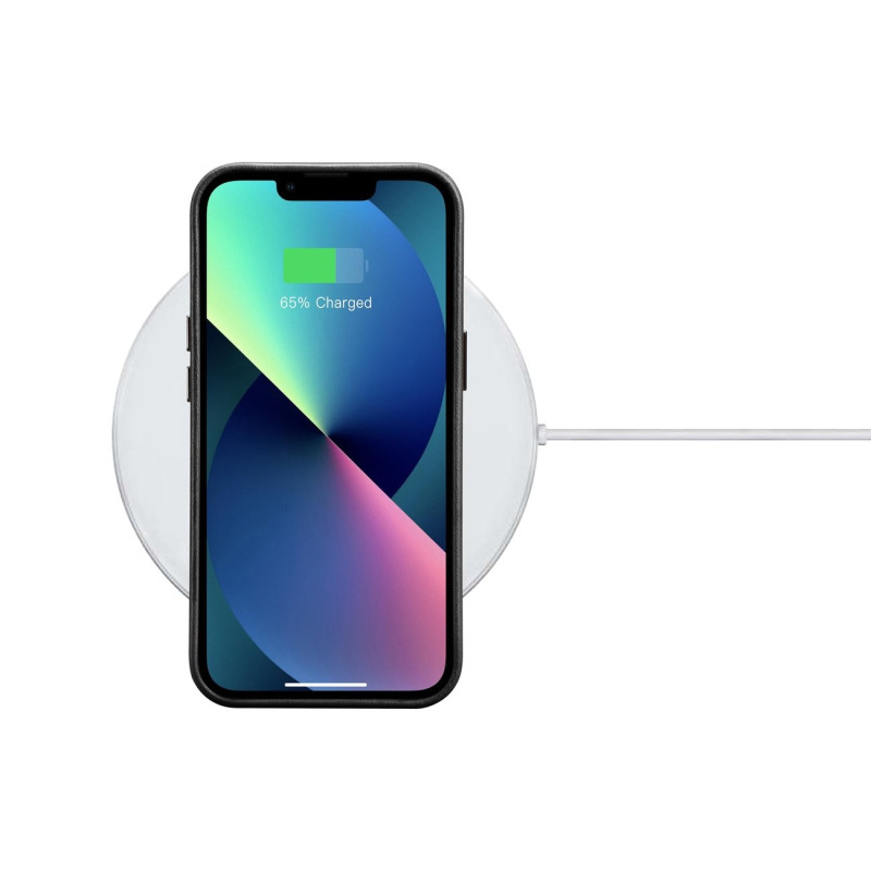 iPhone 14 Plus magnetinis odinis dėklas su MagSafe Oil Wax Premium Leather Case juodu