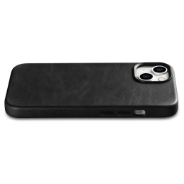
iPhone 14 Plus magnetinis odinis dėklas su MagSafe Oil Wax Premium Leather Case juodu
