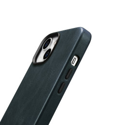 
„iPhone 14 Plus“ magnetinis odinis dėklas su „MagSafe Oil Wax Premium“ odiniu dėklu tamsiai mėlynas
