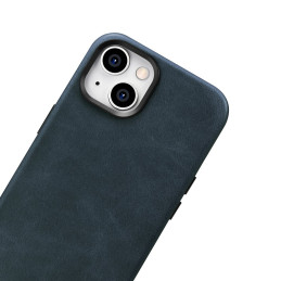 
„iPhone 14 Plus“ magnetinis odinis dėklas su „MagSafe Oil Wax Premium“ odiniu dėklu tamsiai mėlynas
