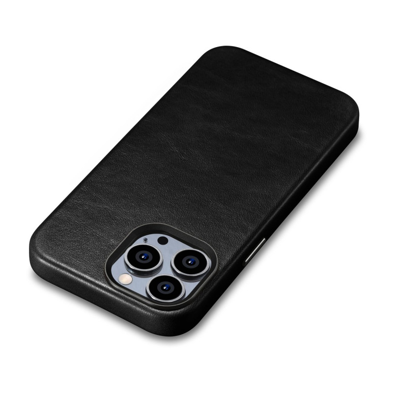 „iPhone 14 Pro Max“ magnetinis odinis dėklas su „MagSafe Oil Wax Premium“ odiniu dėklu, juodu