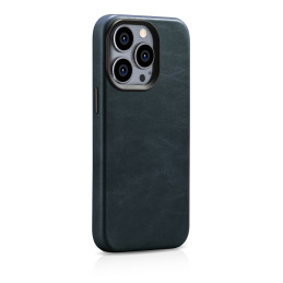 
„iPhone 14 Pro Max“ magnetinis odinis dėklas su „MagSafe Oil Wax Premium“ odiniu dėklu tamsiai mėlynas
