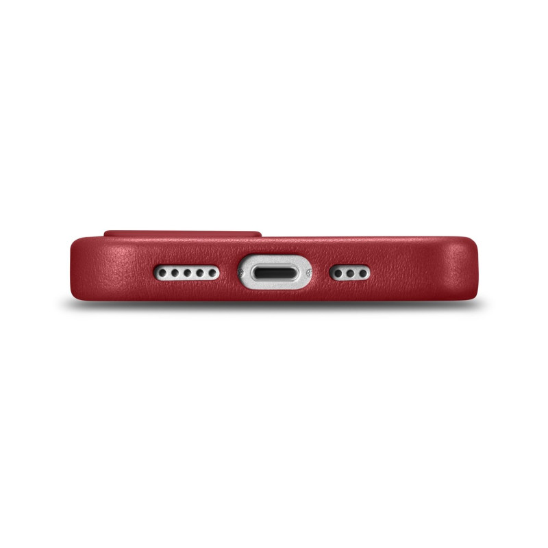 Natūralios odos dėklas iPhone 14 MagSafe Case Oda, bordo spalvos dangtelis
