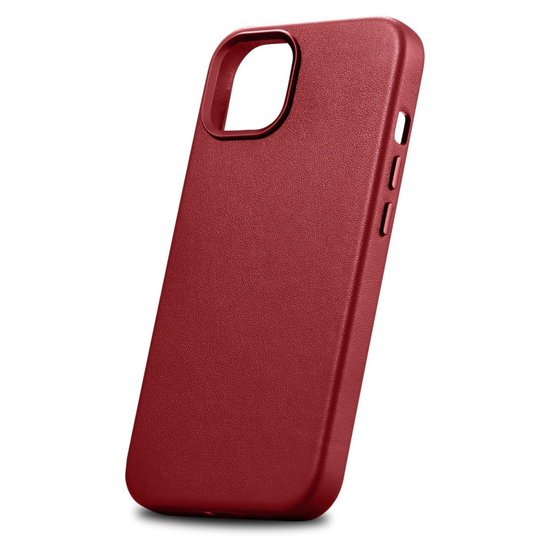 Natūralios odos dėklas iPhone 14 MagSafe Case Oda, bordo spalvos dangtelis
