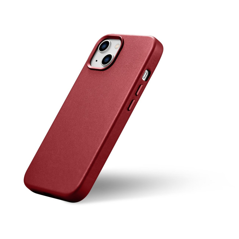 Natūralios odos dėklas iPhone 14 MagSafe Case Oda, bordo spalvos dangtelis