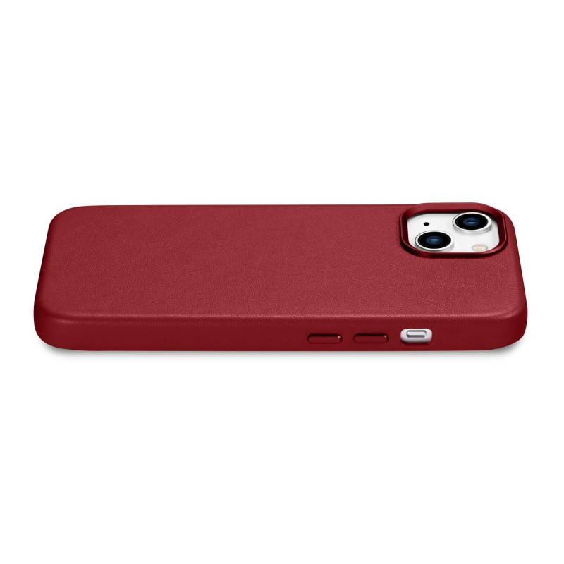 Natūralios odos dėklas iPhone 14 MagSafe Case Oda, bordo spalvos dangtelis