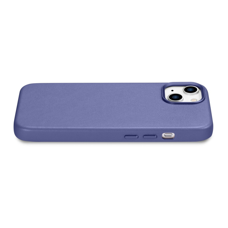 Natūralios odos dėklas iPhone 14 MagSafe Case Oda, šviesiai violetinis dangtelis