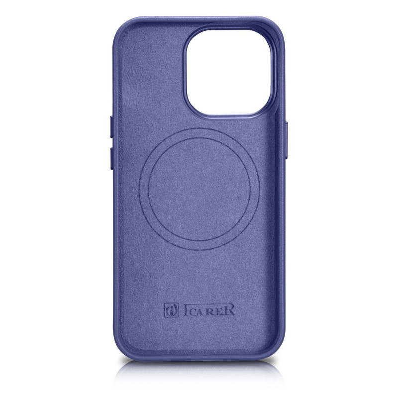 Natūralios odos dėklo dangtelis iPhone 14 Pro MagSafe Case Oda, šviesiai violetinė
