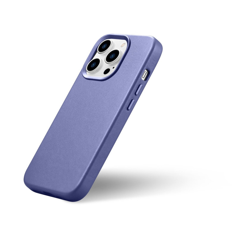 Natūralios odos dėklo dangtelis iPhone 14 Pro MagSafe Case Oda, šviesiai violetinė
