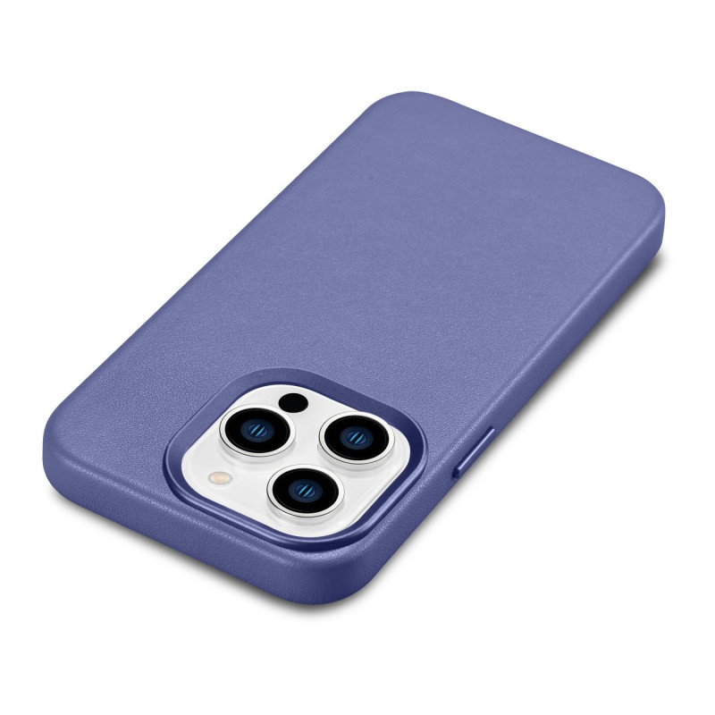 Natūralios odos dėklo dangtelis iPhone 14 Pro MagSafe Case Oda, šviesiai violetinė