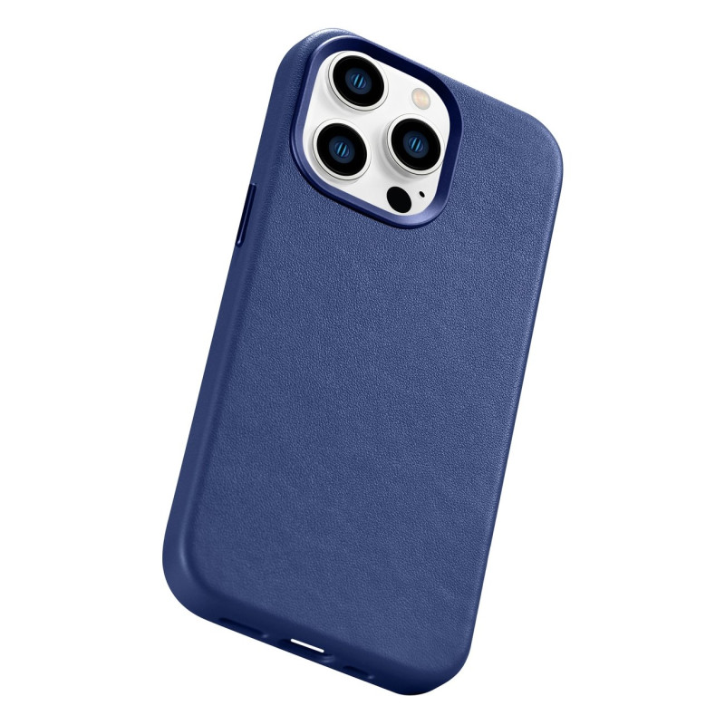 Natūralios odos dėklo dangtelis iPhone 14 Pro MagSafe Case Oda mėlyna