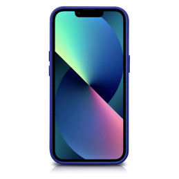 
„iPhone 14 Pro“ magnetinis odinis dėklas su „MagSafe Litchi Premium Leather Case“ tamsiai mėlynu dėklu
