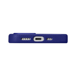 
„iPhone 14 Pro“ magnetinis odinis dėklas su „MagSafe Litchi Premium Leather Case“ tamsiai mėlynu dėklu
