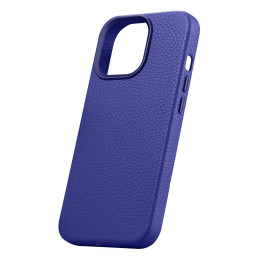 
„iPhone 14 Pro“ magnetinis odinis dėklas su „MagSafe Litchi Premium Leather Case“ tamsiai mėlynu dėklu
