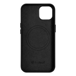 
iPhone 14 Plus magnetinis odinis dėklas su MagSafe Litchi Premium Leather Case juodu
