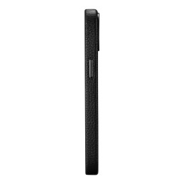 
iPhone 14 Plus magnetinis odinis dėklas su MagSafe Litchi Premium Leather Case juodu
