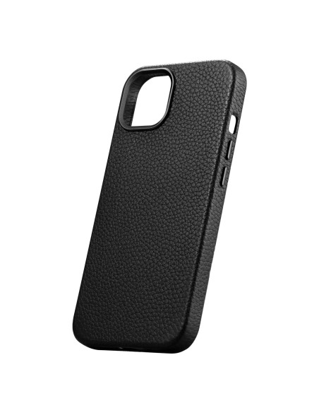 
iPhone 14 Plus magnetinis odinis dėklas su MagSafe Litchi Premium Leather Case juodu
