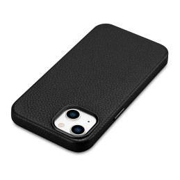 
iPhone 14 Plus magnetinis odinis dėklas su MagSafe Litchi Premium Leather Case juodu
