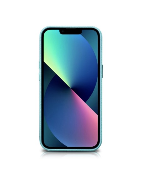 
iPhone 14 Plus magnetinis odinis dėklas su MagSafe Litchi Premium Leather Case žalia spalva
