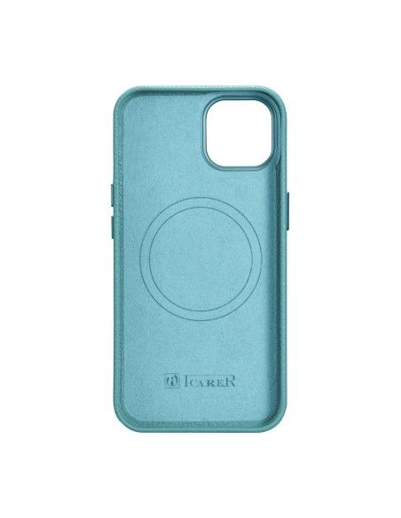 
iPhone 14 Plus magnetinis odinis dėklas su MagSafe Litchi Premium Leather Case žalia spalva
