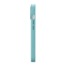 
iPhone 14 Plus magnetinis odinis dėklas su MagSafe Litchi Premium Leather Case žalia spalva
