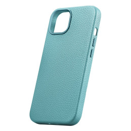 
iPhone 14 Plus magnetinis odinis dėklas su MagSafe Litchi Premium Leather Case žalia spalva

